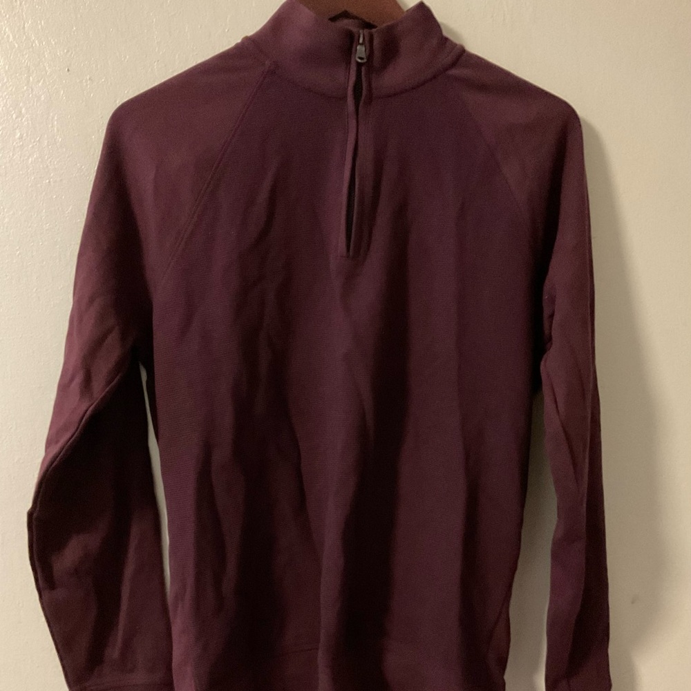 Men Brand New Without Tag Structure 1/4 Zip Dark Red Small Sweater